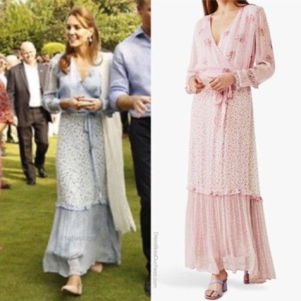 Ghost London Pink Floral Avery Dress Size S UK 8/10 - ASO Kate Middleton